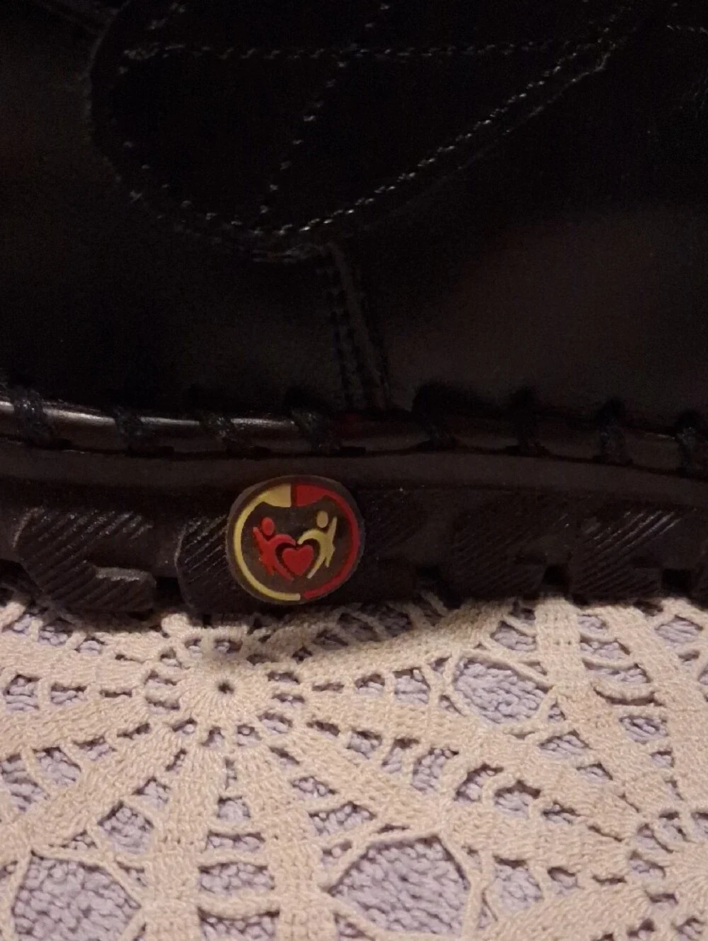 Men's Black Lace-Up Casual Boots with Red Tongue Tab